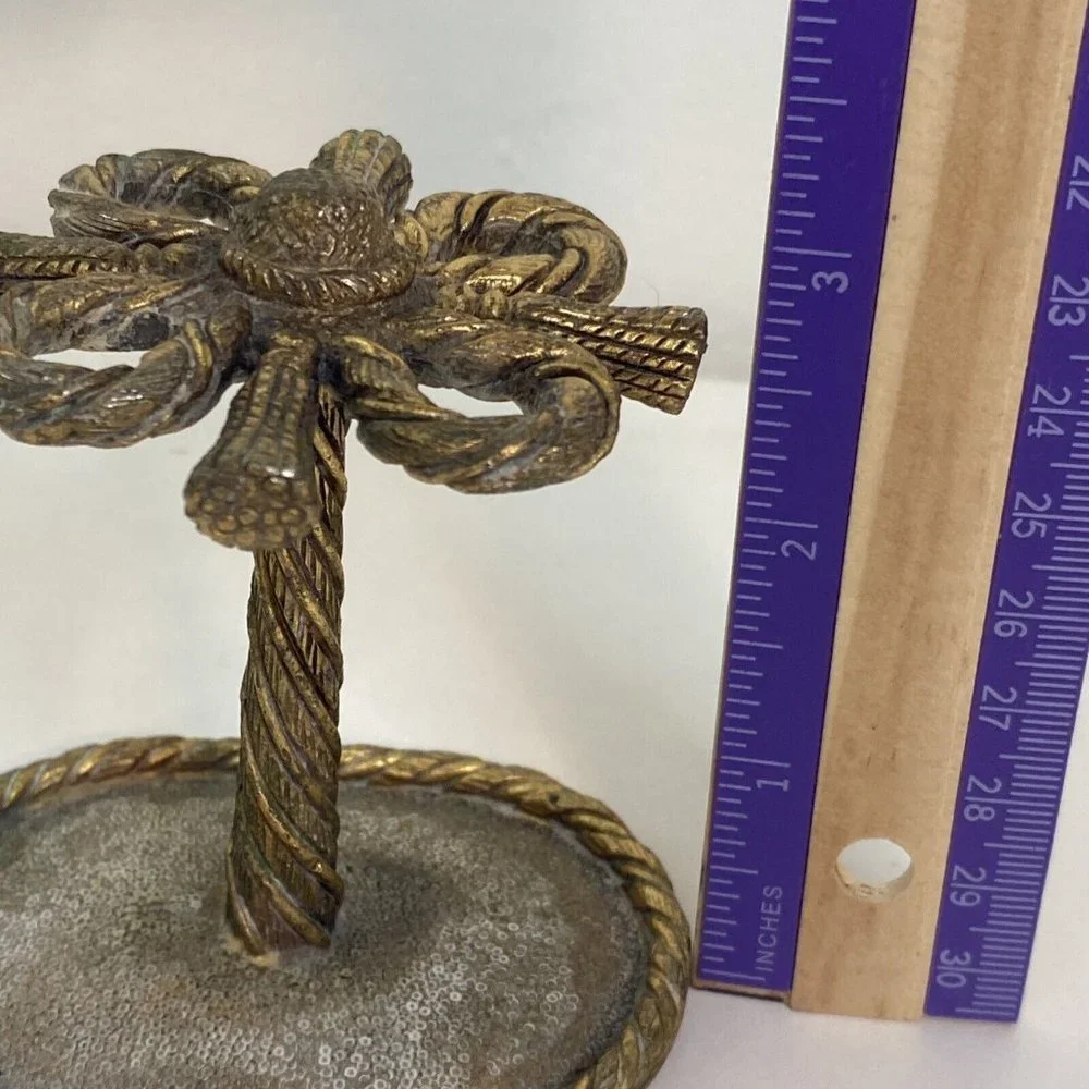 vintage HANNA Brass Brush Holder 3”x3”